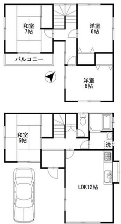 中山貸家の物件間取画像